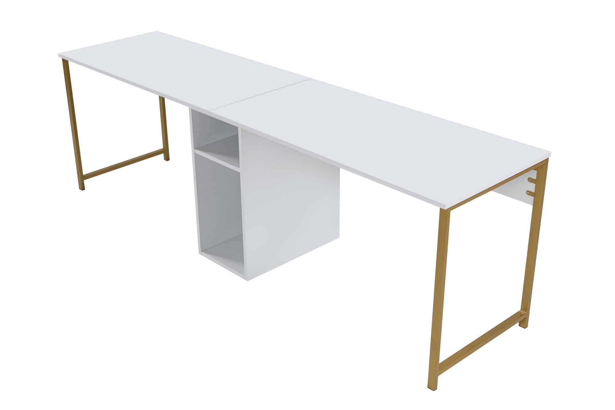Radni stol Twin Study Desk - White, Gold | AG-vitahome.hr