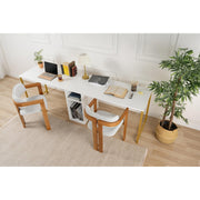 Radni stol Twin Study Desk - White, Gold | AG-vitahome.hr