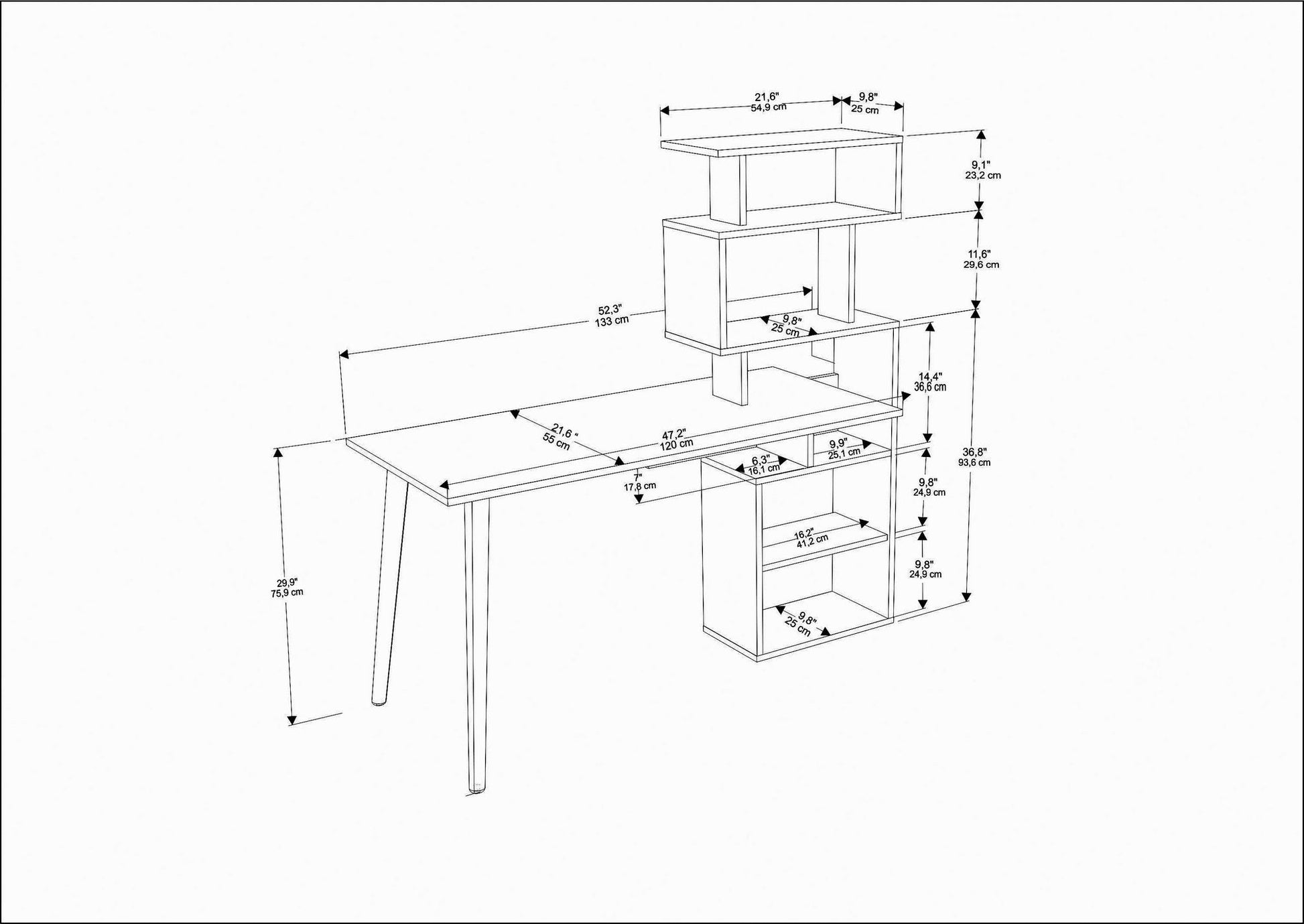 Radni stol Vina - Oak | AG-vitahome.hr
