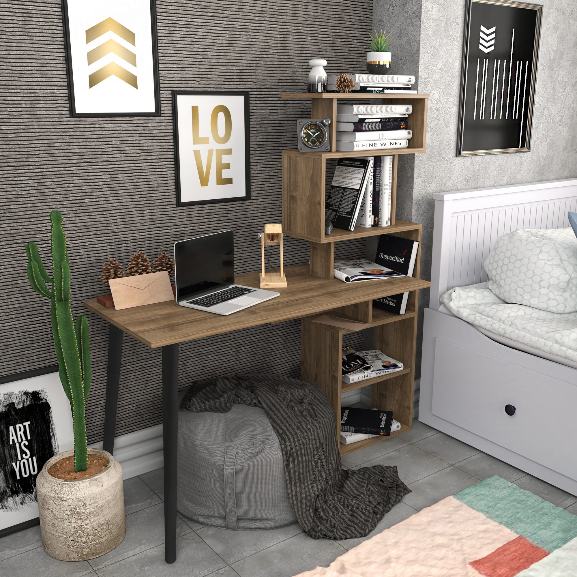 Radni stol Vina - Walnut | AG-vitahome.hr