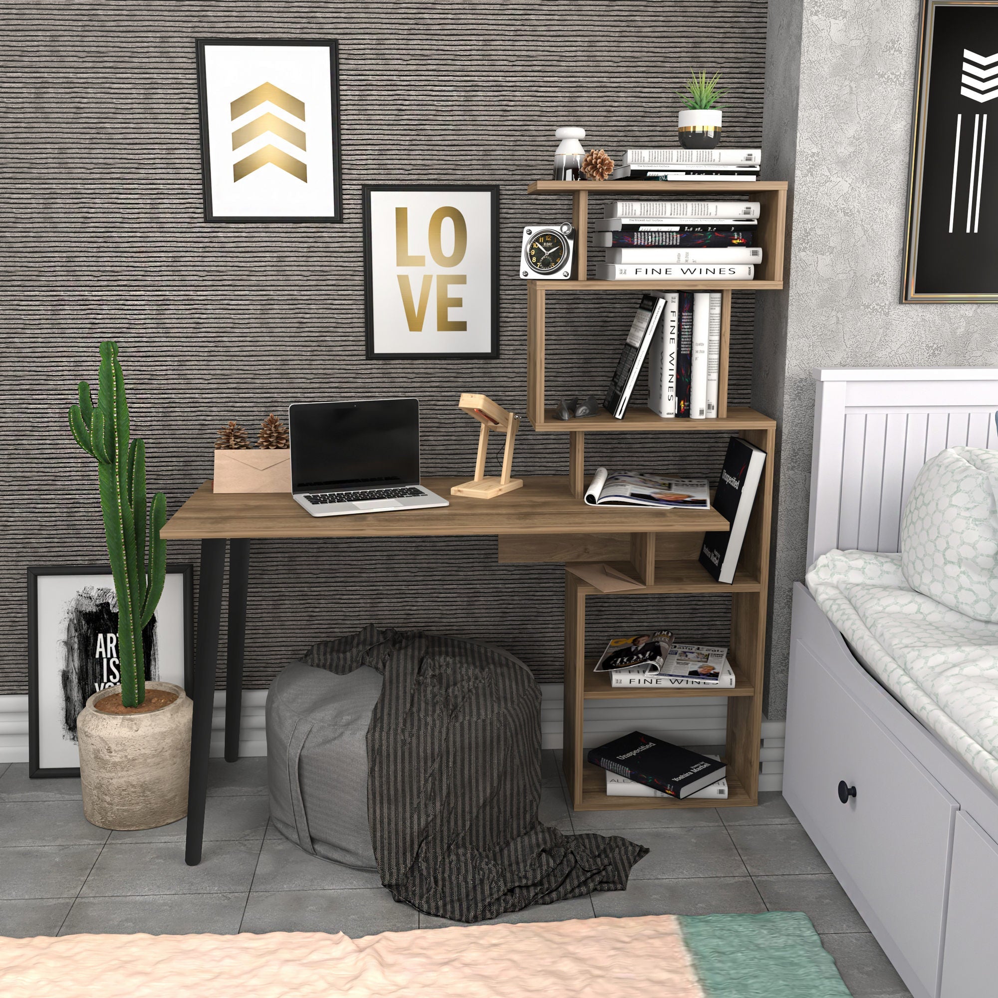Radni stol Vina - Walnut | AG-vitahome.hr