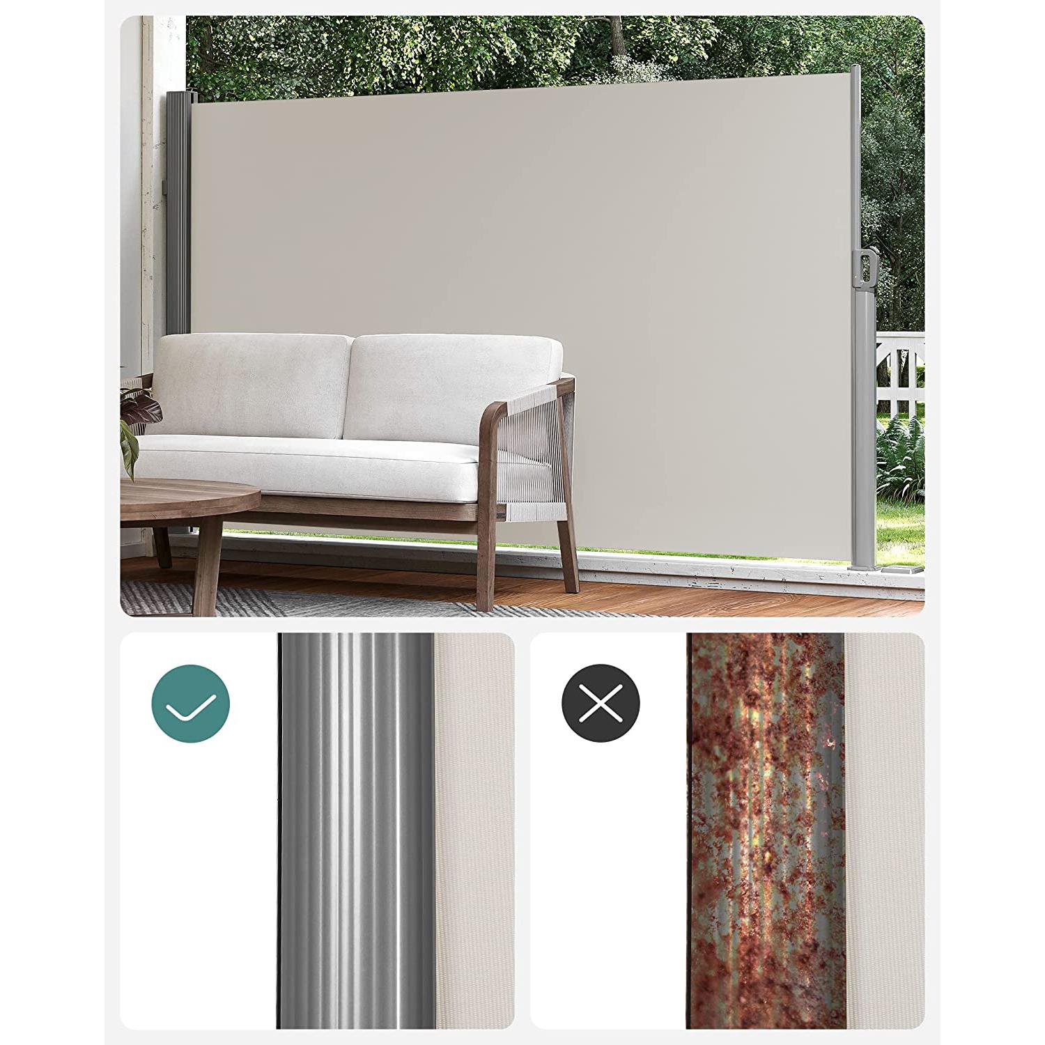 rastezljiva bočna tenda za balkon i terasu, bež 180 x 300 cm | SONGMICS-vitahome.hr