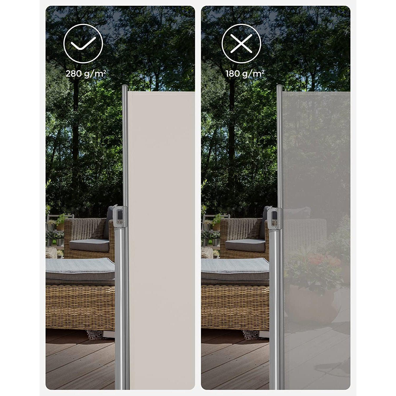 rastezljiva bočna tenda za balkon i terasu, bež 180 x 300 cm | SONGMICS-vitahome.hr