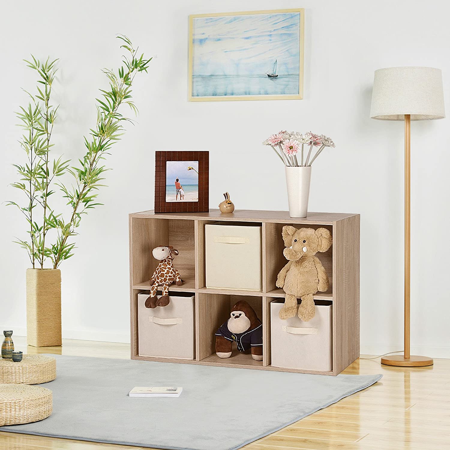 Regal sa 6 odjeljaka 65,5 x 30,5 x 97,5 cm u boji hrasta | Vasagle-vitahome.hr