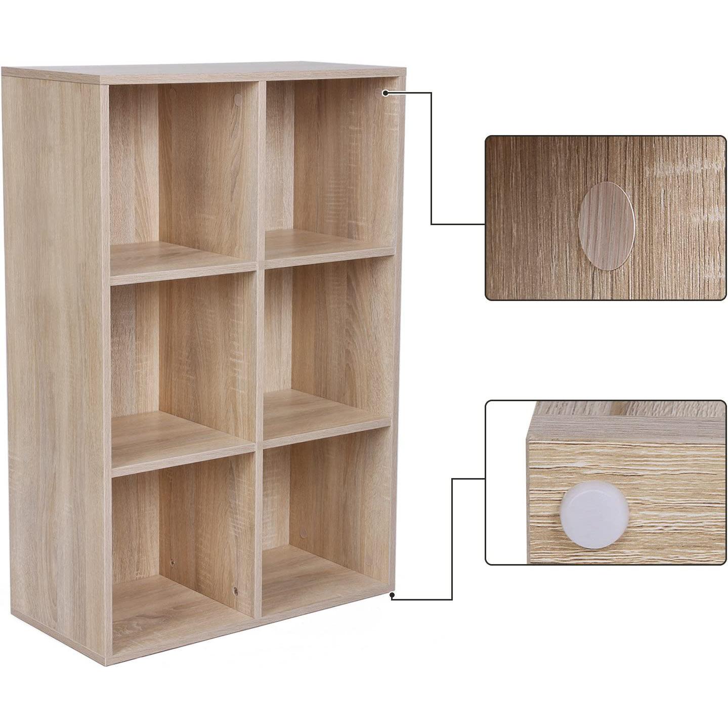 Regal sa 6 odjeljaka 65,5 x 30,5 x 97,5 cm u boji hrasta | Vasagle-vitahome.hr