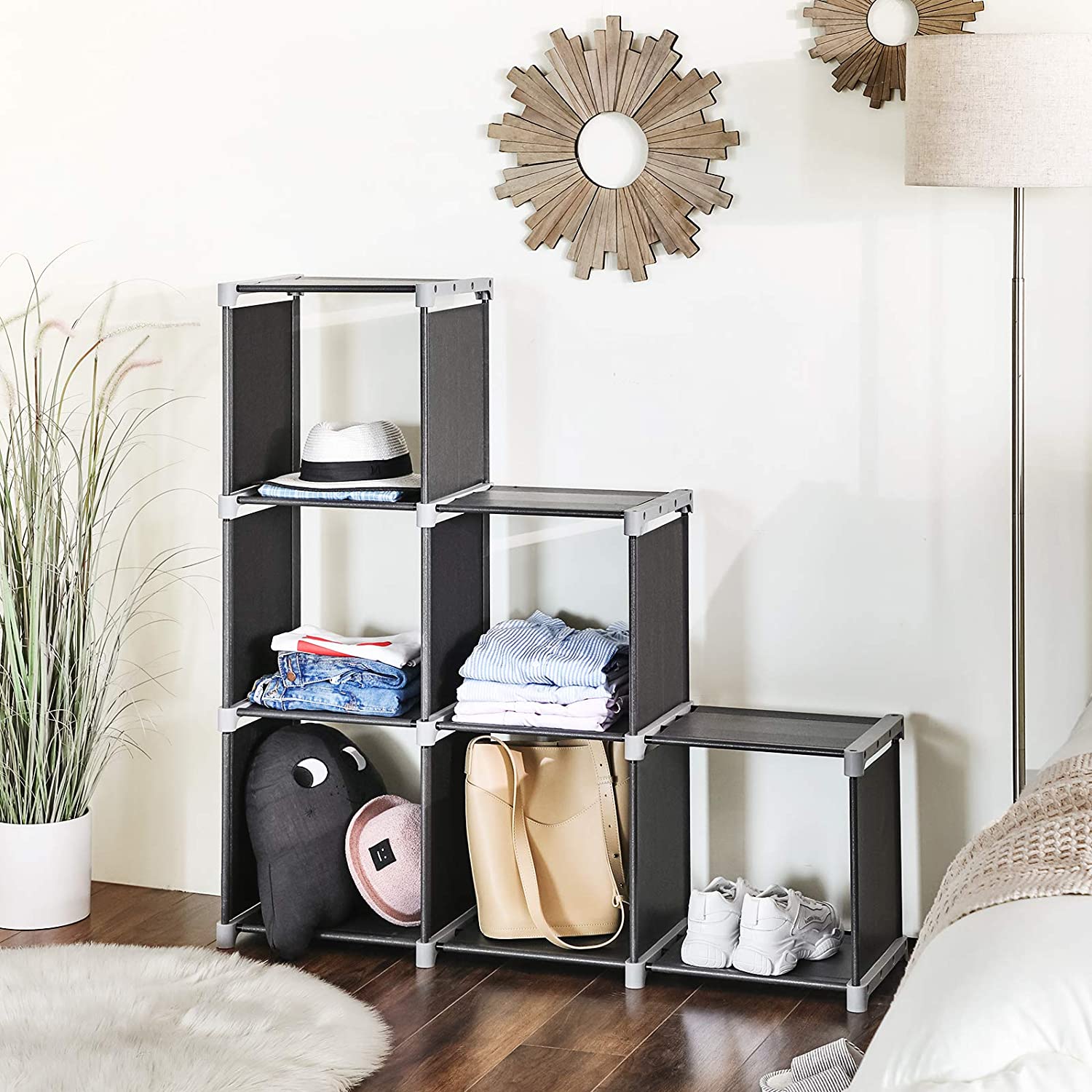 Regal sa šest kockastih polica, organizator, 105 x 105 x 30 cm | SONGMICS-vitahome.hr