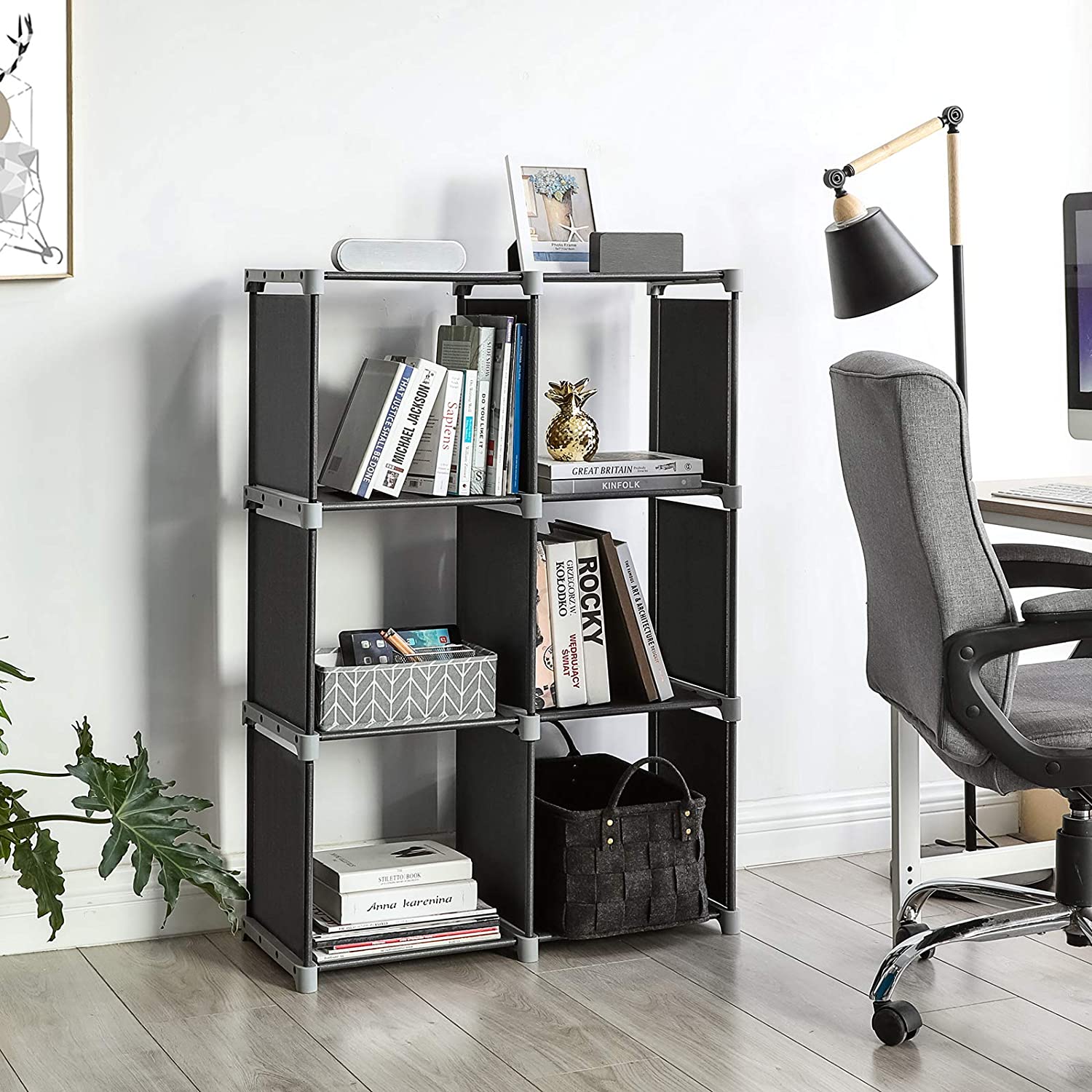 Regal sa šest kockastih polica, organizator, 105 x 105 x 30 cm | SONGMICS-vitahome.hr