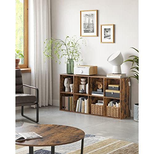 Regal za knjige s 8 kockastih jedinica za pohranu 65,5 x 30 x 13,5 cm, smeđi | VASAGLE-vitahome.hr
