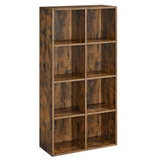 Regal za knjige s 8 kockastih jedinica za pohranu 65,5 x 30 x 13,5 cm, smeđi | VASAGLE-vitahome.hr