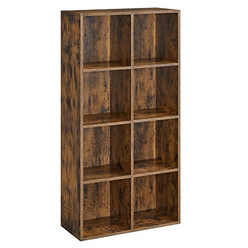 Regal za knjige s 8 kockastih jedinica za pohranu 65,5 x 30 x 13,5 cm, smeđi | VASAGLE-vitahome.hr