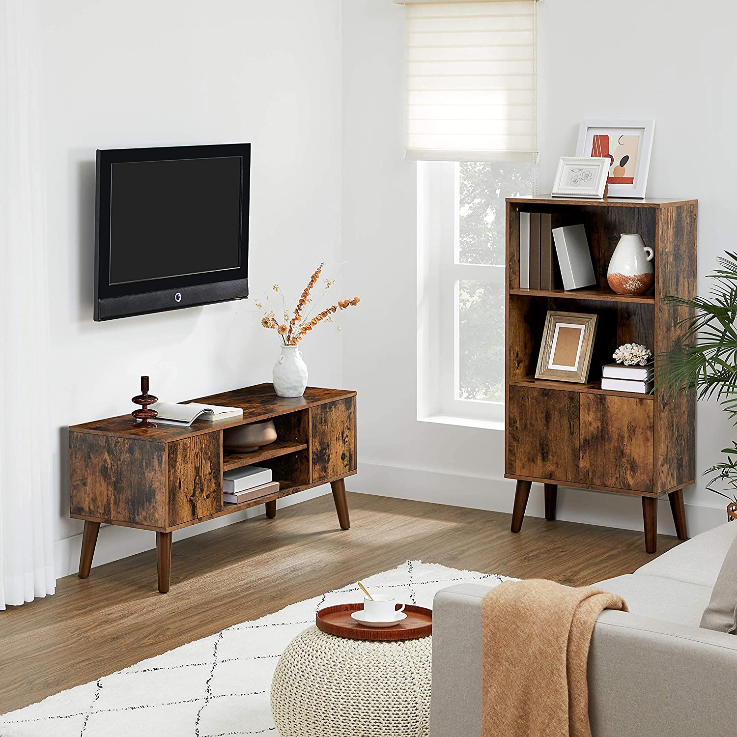 Retro TV ormarić, TV stol 110 x 40 x 49,5 cm | Vasagle-vitahome.hr