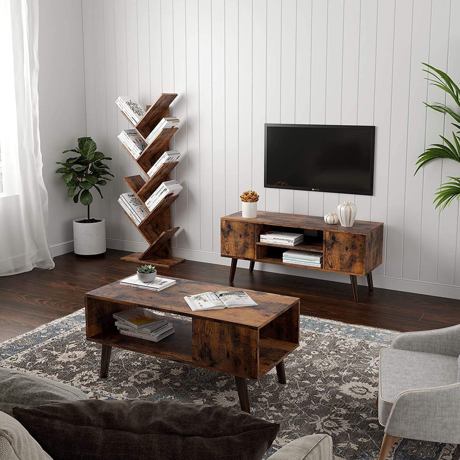 Retro TV ormarić, TV stol 110 x 40 x 49,5 cm | Vasagle-vitahome.hr