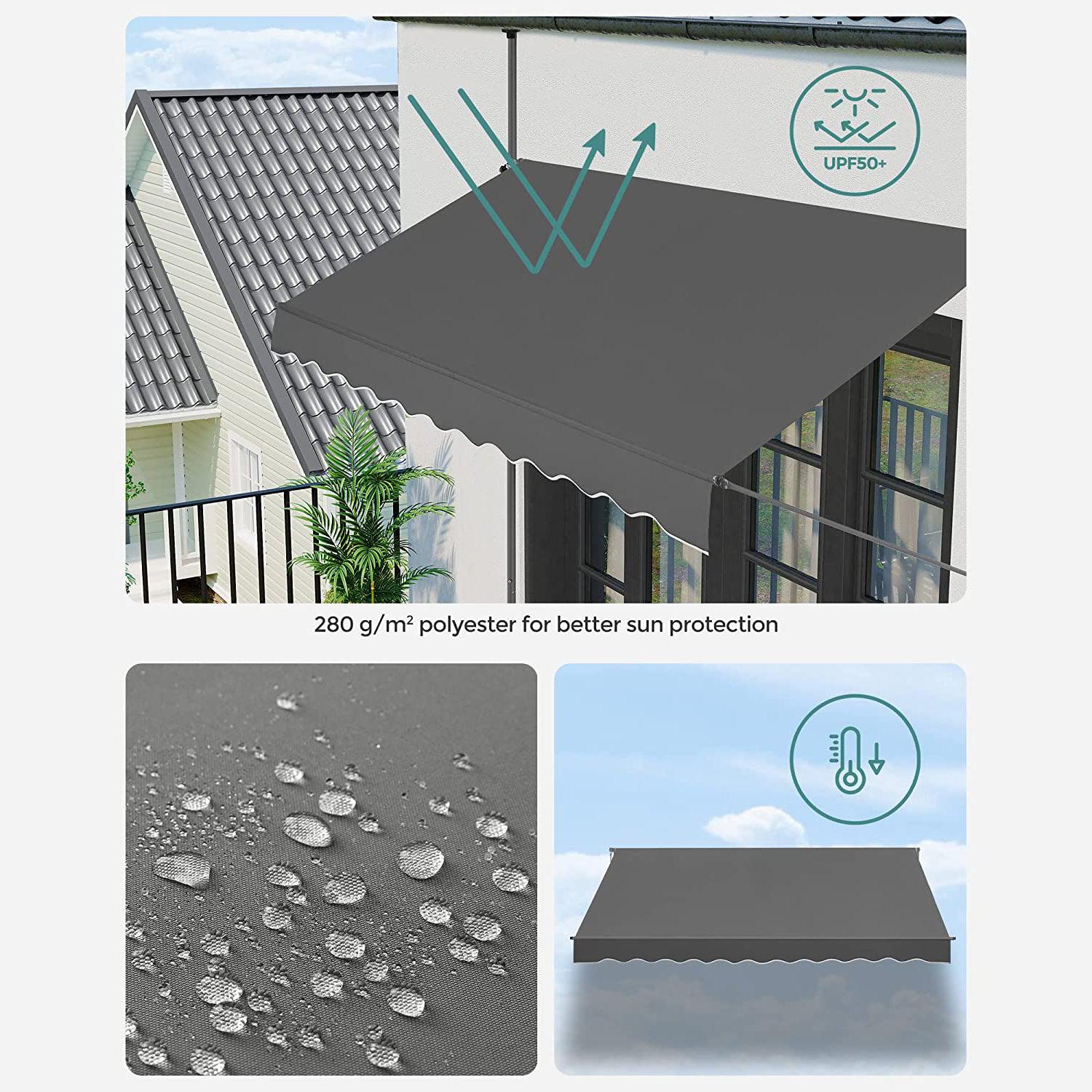 Rolo tenda, 350 x 130 cm, za balkon ili terasu, antracit boje | SONGMICS-vitahome.hr