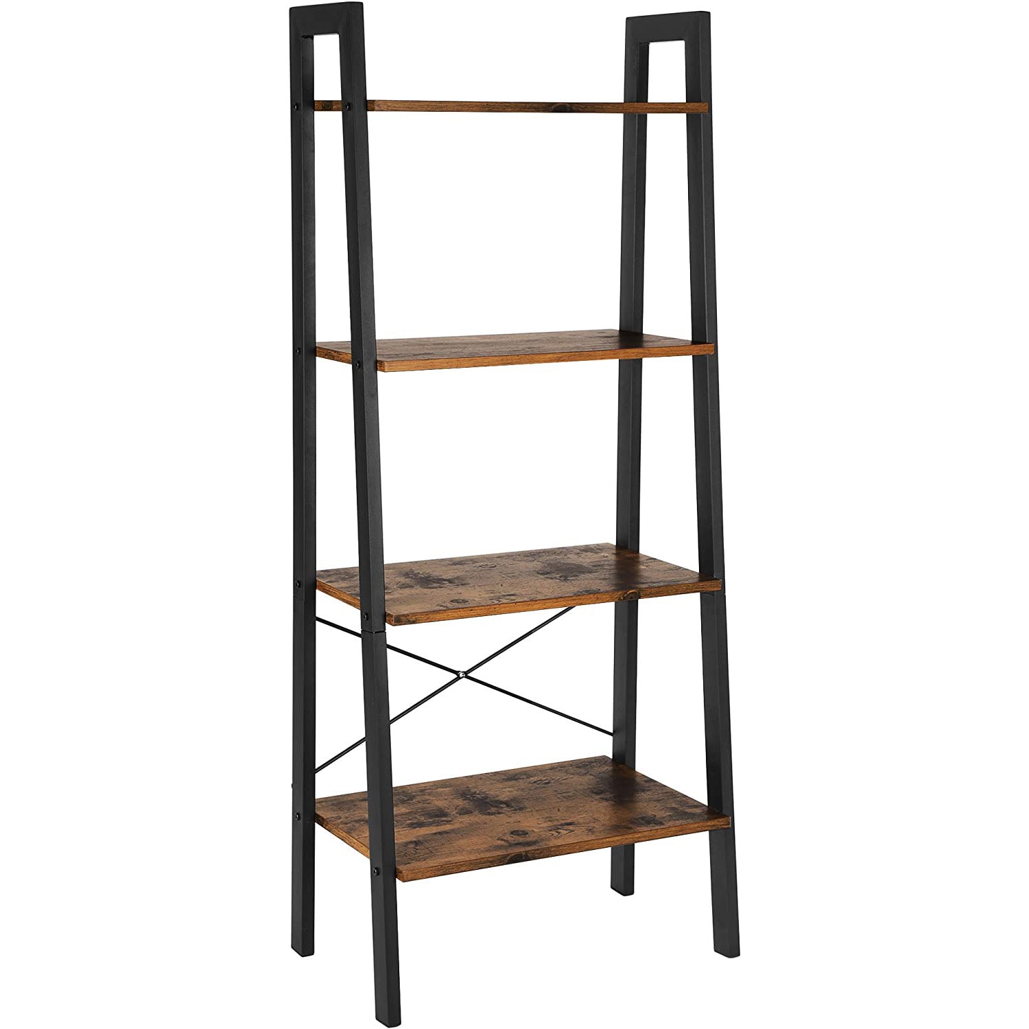 Rustikalna polica za odlaganje s 4 razine, polica s ljestvama 56 x 34 x 136 cm | Vasagle-vitahome.hr
