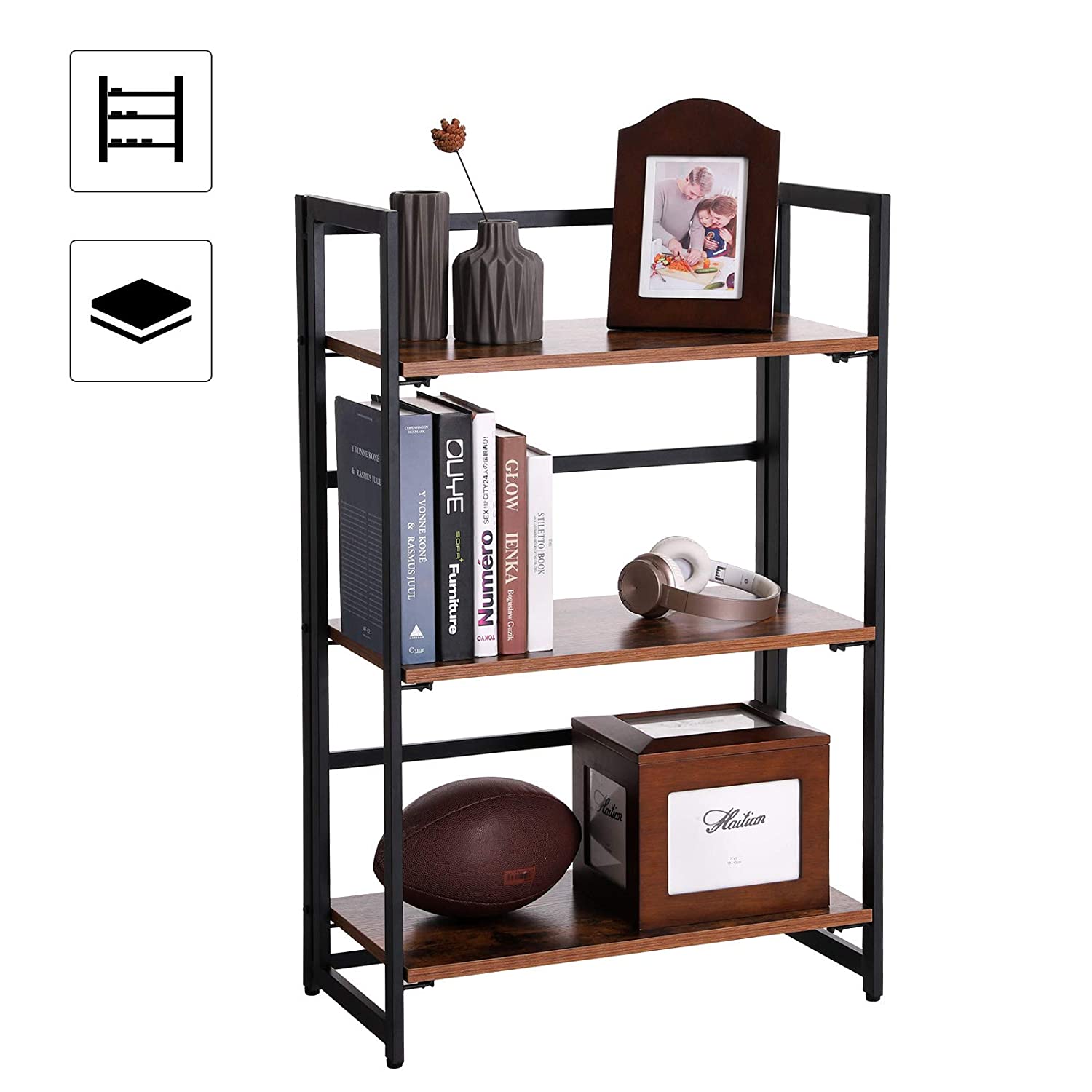 Rustikalna sklopiva polica za odlaganje 60,2 x 30 x 92,8 cm | Vasagle-vitahome.hr