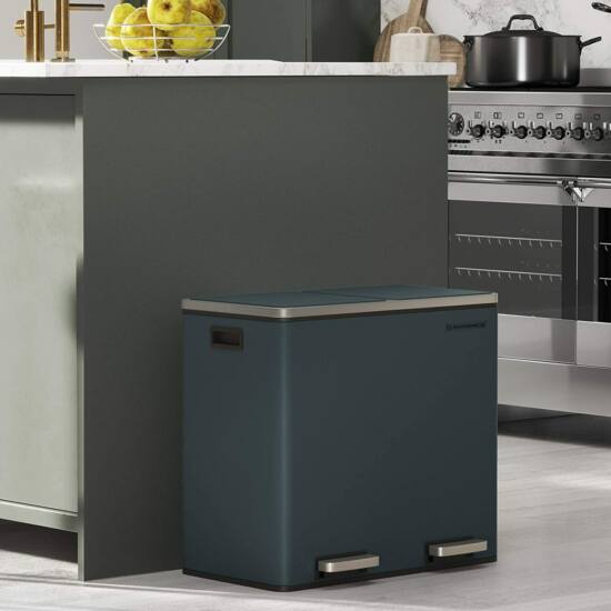 sakupljač otpada, dupla kanta, 2 x 24 litre dimno siva | SONGMICS-vitahome.hr