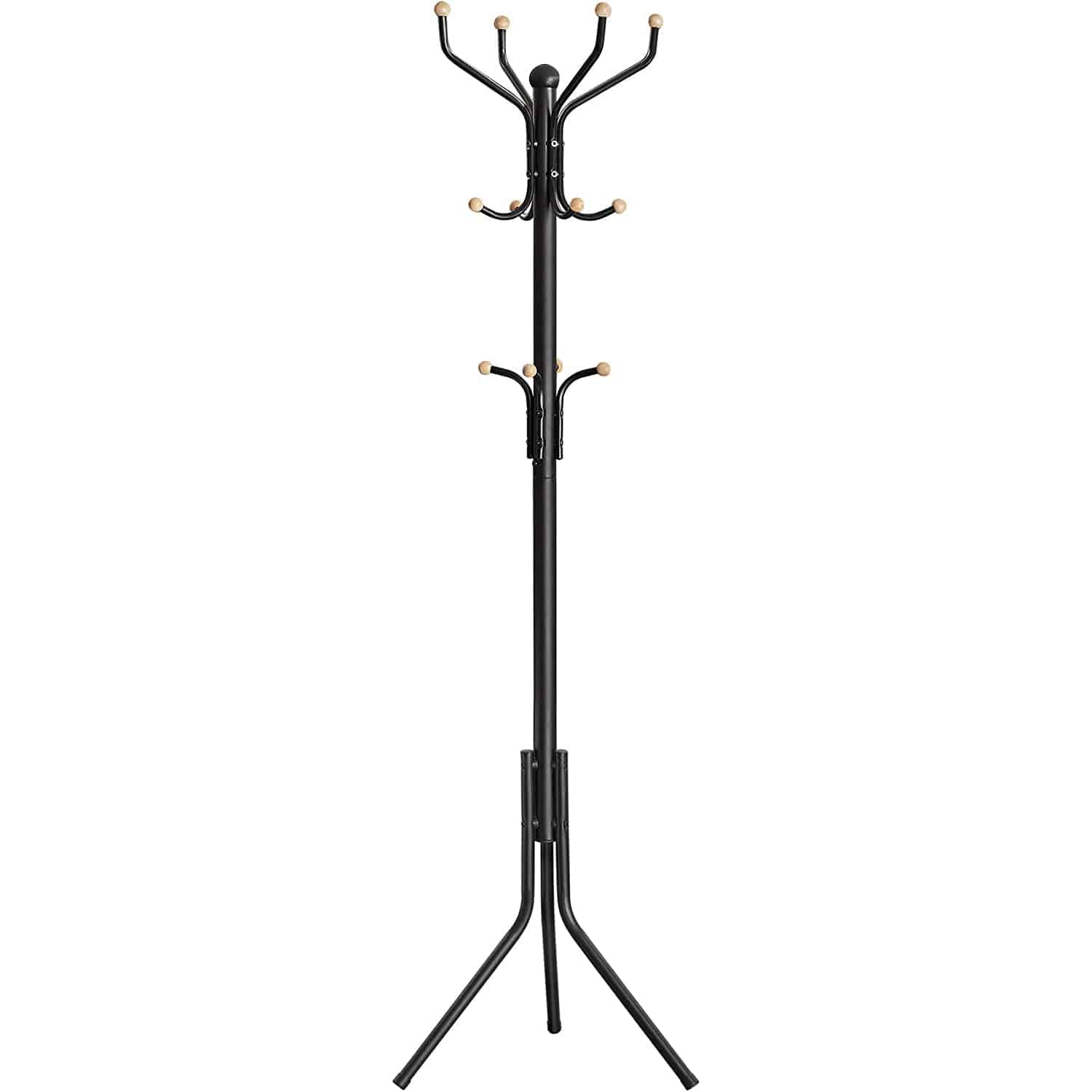 Samostojeća metalna vješalica za kapute, odjeću, visoka 182cm, crna | SONGMICS-vitahome.hr
