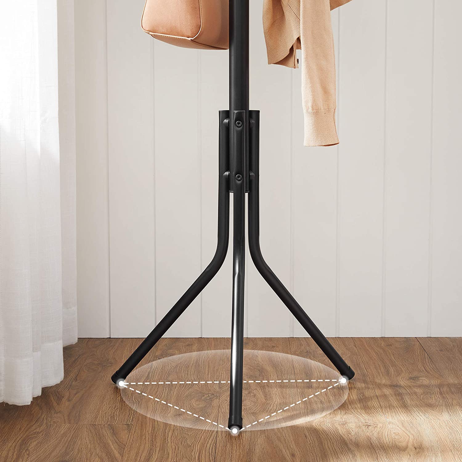 Samostojeća metalna vješalica za kapute, odjeću, visoka 182cm, crna | SONGMICS-vitahome.hr