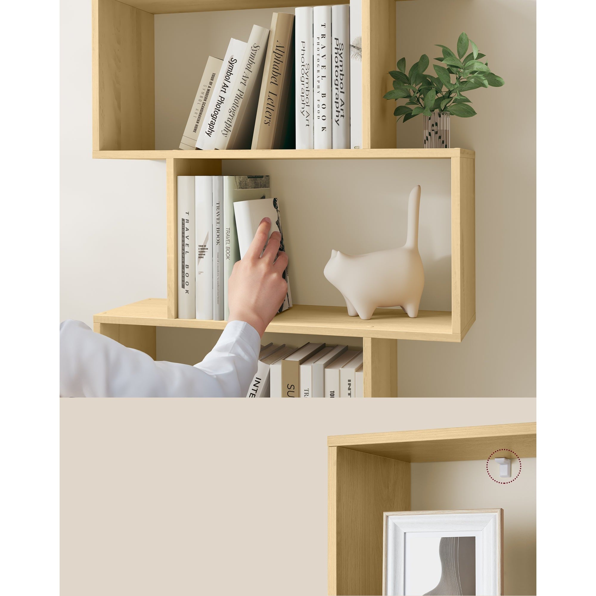 Samostojeća polica na 6 razina, 24 x 70 x 190,5 cm, prirodna boja hrasta | VASAGLE-VASAGLE-Vita Home