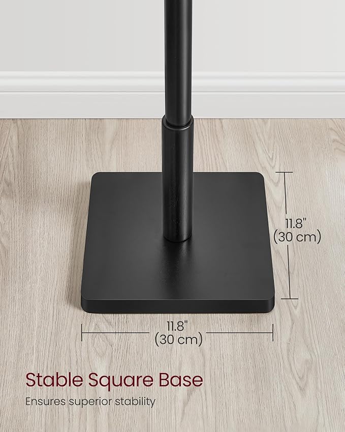 Samostojeća vješalica od punog drveta s podešavanjem visine, crna