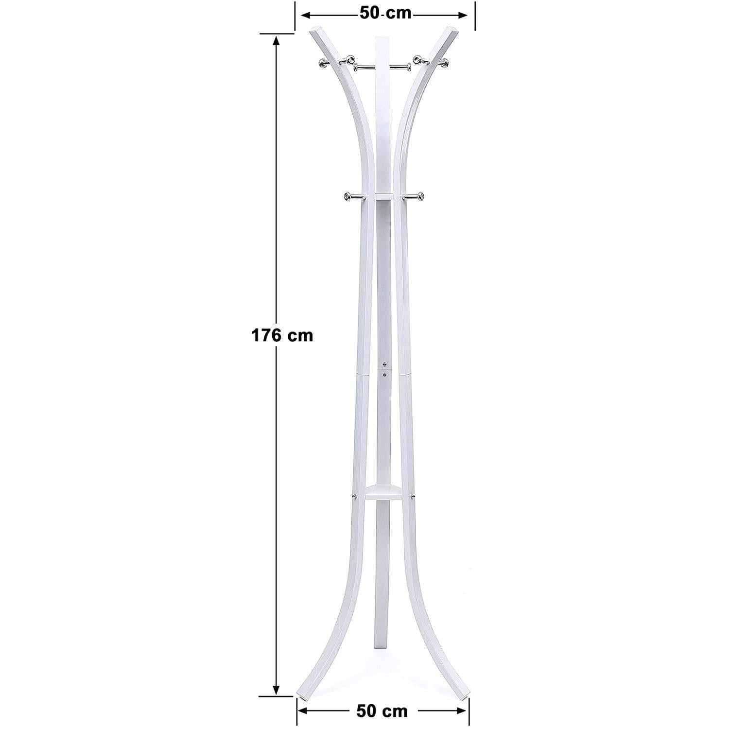 Samostojeća vješalica za kapute, odjeću, metalna, visoka 176cm, bijela | SONGMICS-vitahome.hr