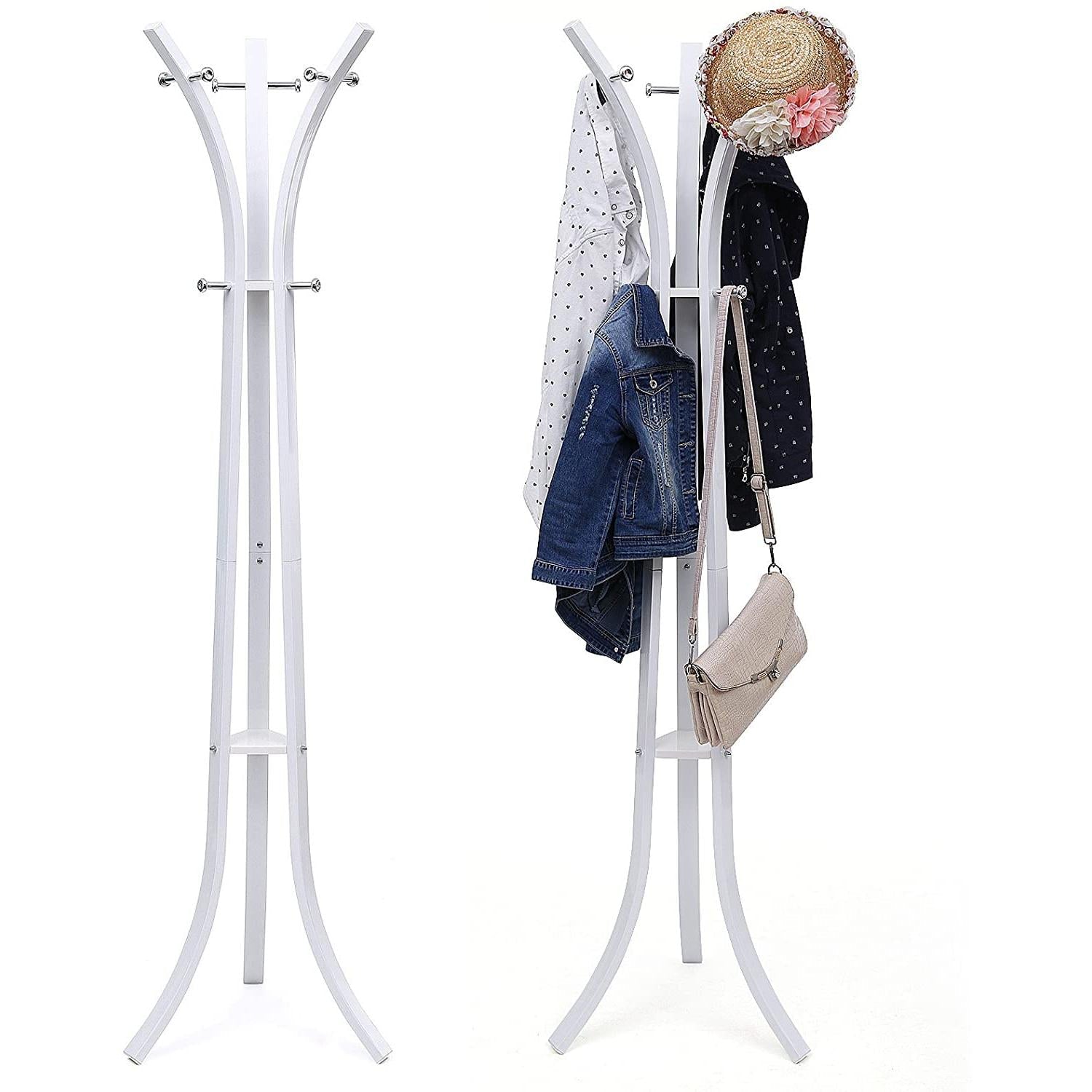 Samostojeća vješalica za kapute, odjeću, metalna, visoka 176cm, bijela | SONGMICS-vitahome.hr