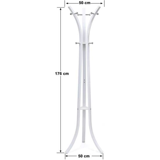 Samostojeća vješalica za kapute, odjeću, metalna, visoka 176cm, bijela | SONGMICS-vitahome.hr