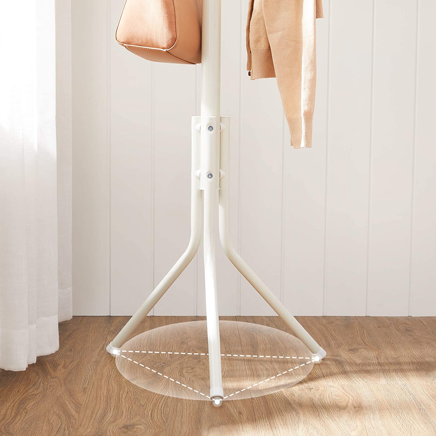 Samostojeća vješalica za kapute, odjeću, metalna, visoka 182 cm, bijela | SONGMICS-vitahome.hr