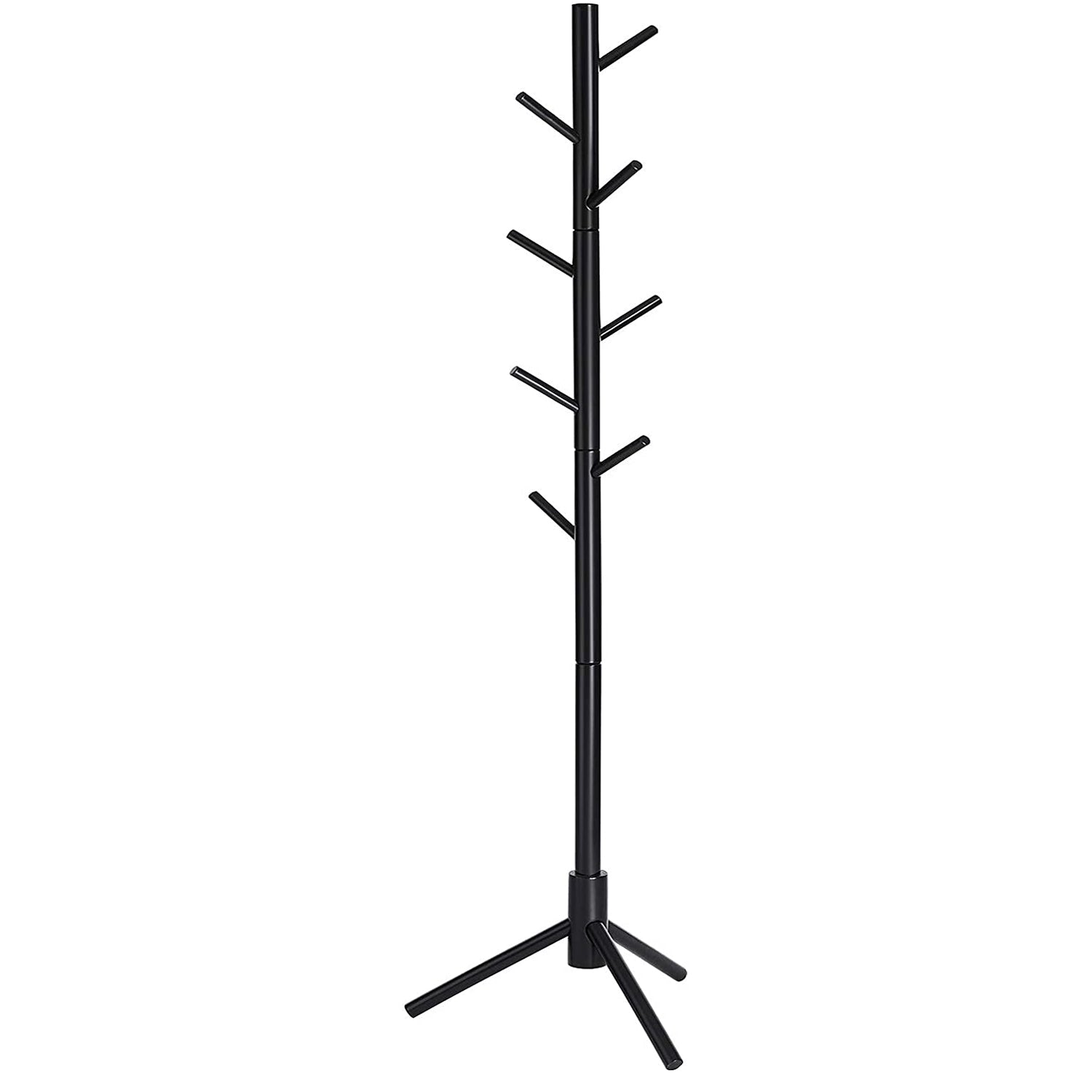 Samostojeća vješalica za kapute, odjeću, od punog drveta, visoka 175cm, crna | VASAGLE-vitahome.hr