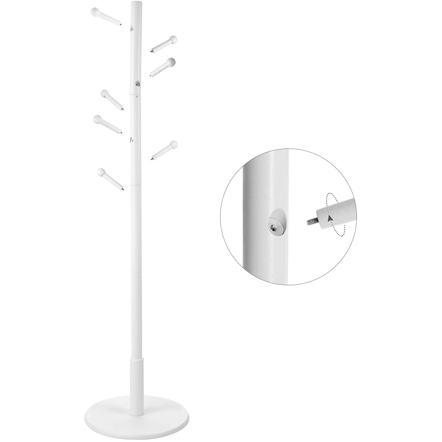 Samostojeća vješalica za kapute, odjeću, visoka 175 cm, bijela, | VASAGLE-vitahome.hr