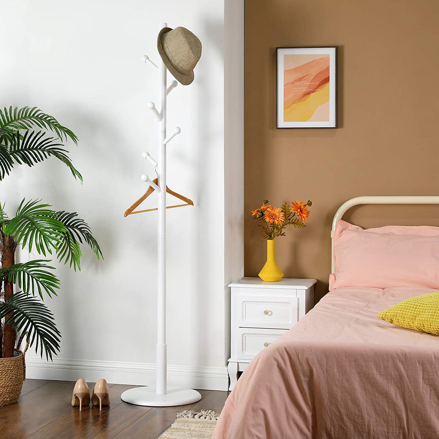 Samostojeća vješalica za kapute, odjeću, visoka 175 cm, bijela, | VASAGLE-vitahome.hr