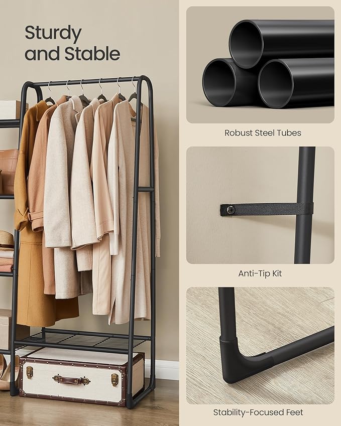 Samostojeća vješalica za odjeću, crna