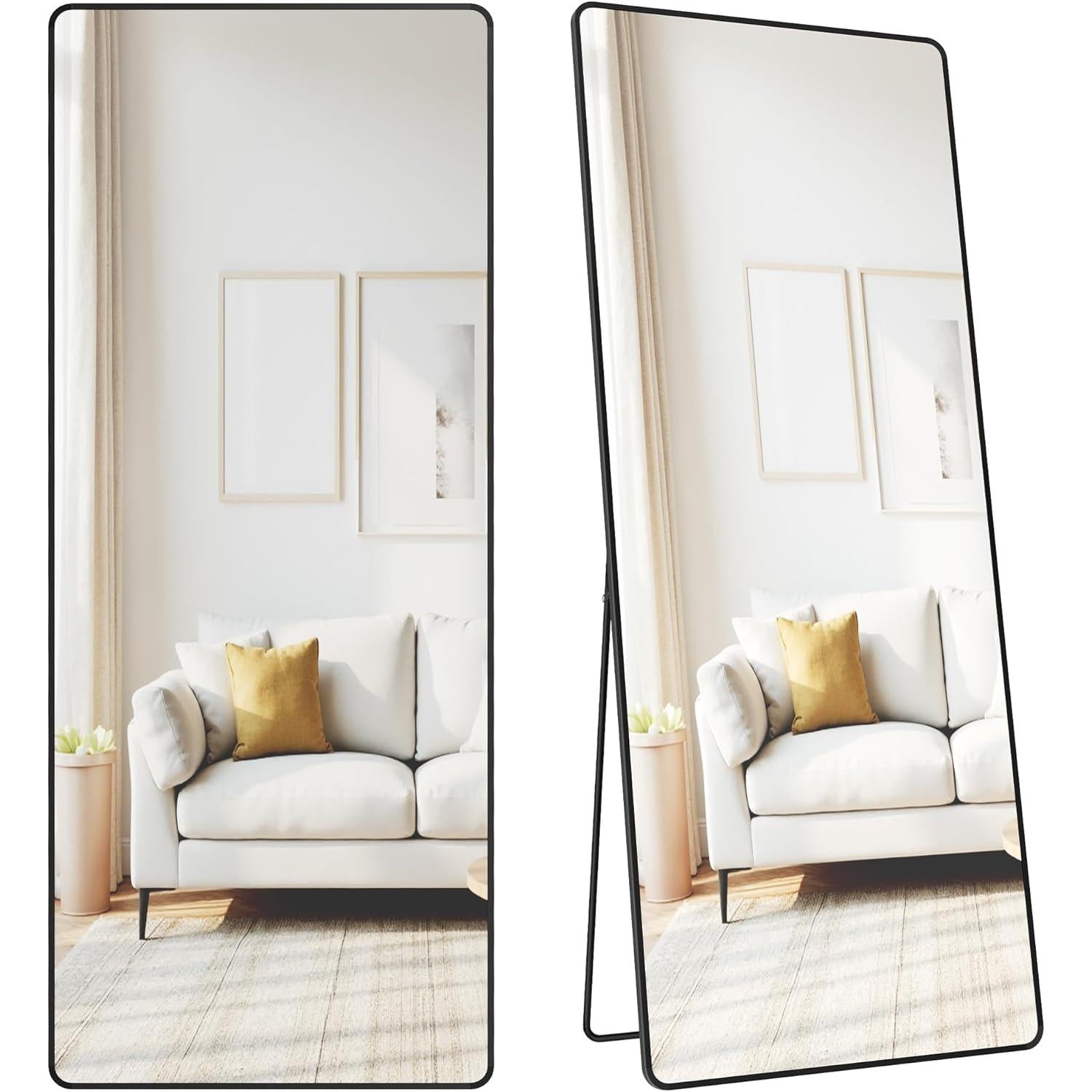 Samostojeće ogledalo, 165 x 60 cm, crno