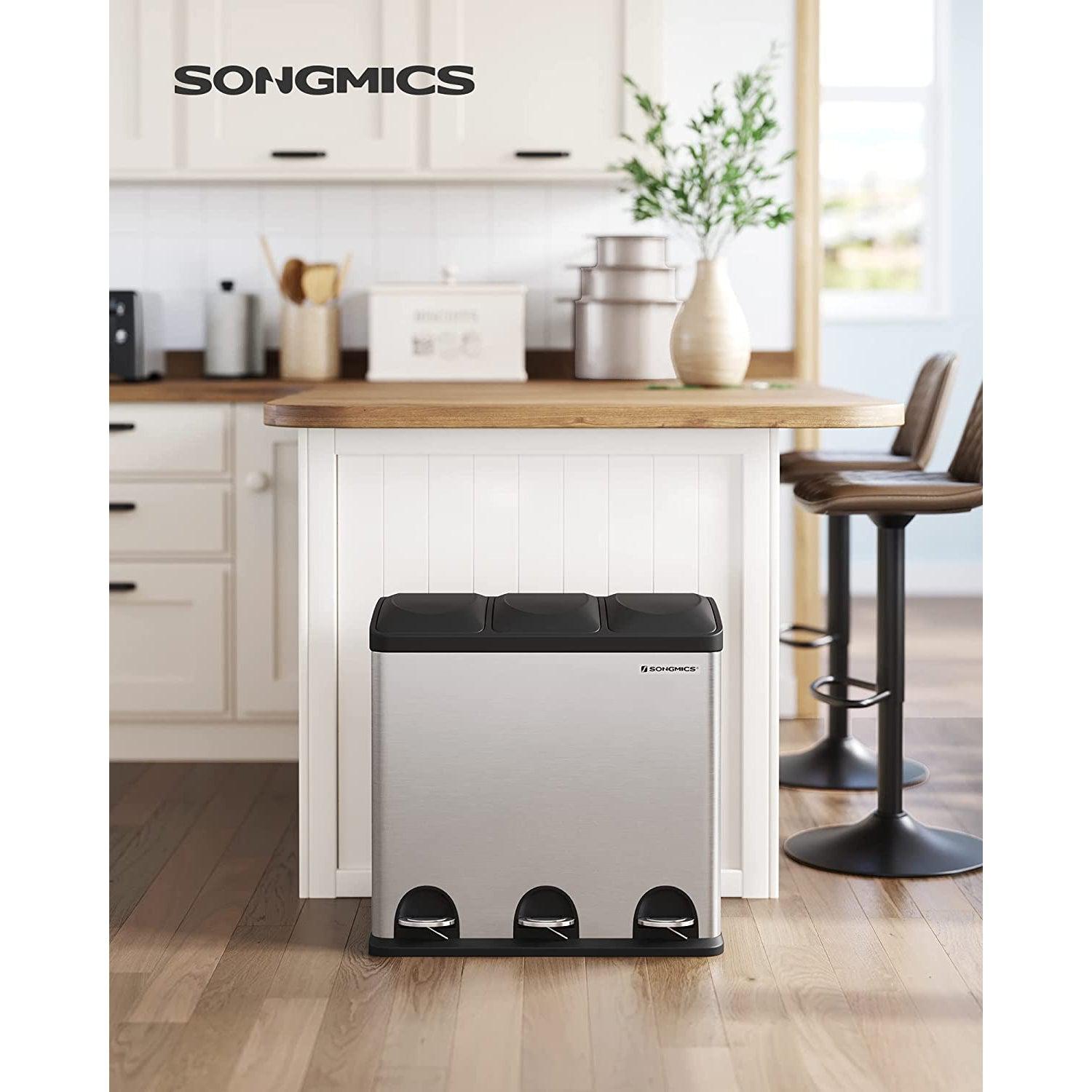 Selektivni sakupljač otpada 54L, kanta s pedalom 3 dijela | SONGMICS-vitahome.hr