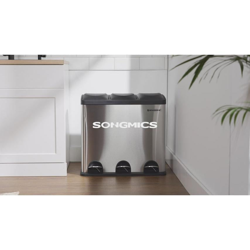 Selektivni sakupljač otpada 54L, kanta s pedalom 3 dijela | SONGMICS-vitahome.hr