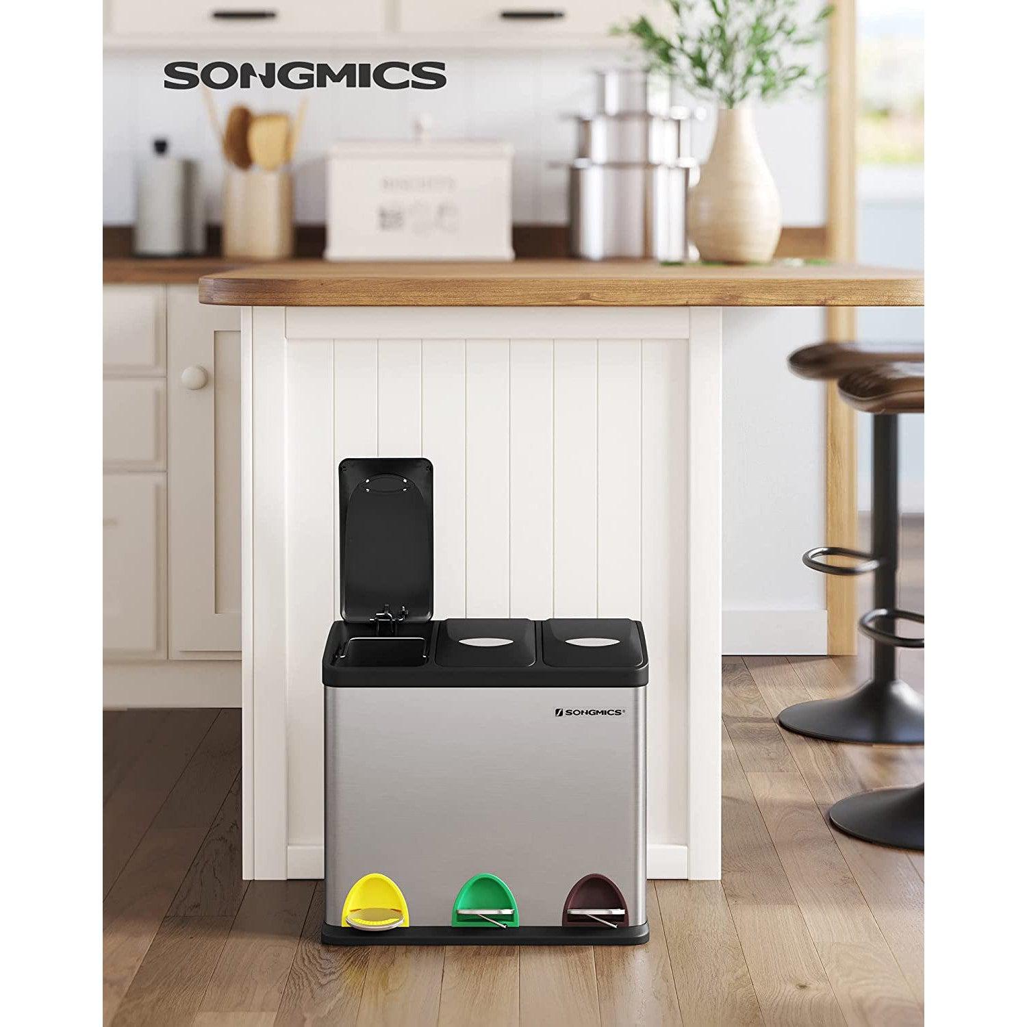 Selektivni sakupljač otpada, kanta za smeće nehrđajući čelik 24L | SONGMICS-vitahome.hr