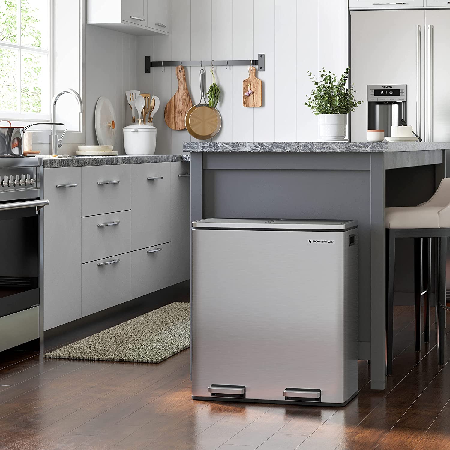 Selektivni sakupljač otpada, s 2 plastične unutarnje posude, 2 x 30 L | SONGMICS-SONGMICS-Vita Home