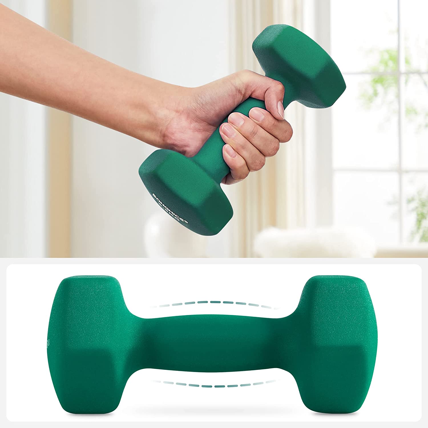 set bučica, 2-dijelni set bučica s protukliznom mat površinom 2 x 4 kg, zelena | SONGMICS-vitahome.hr
