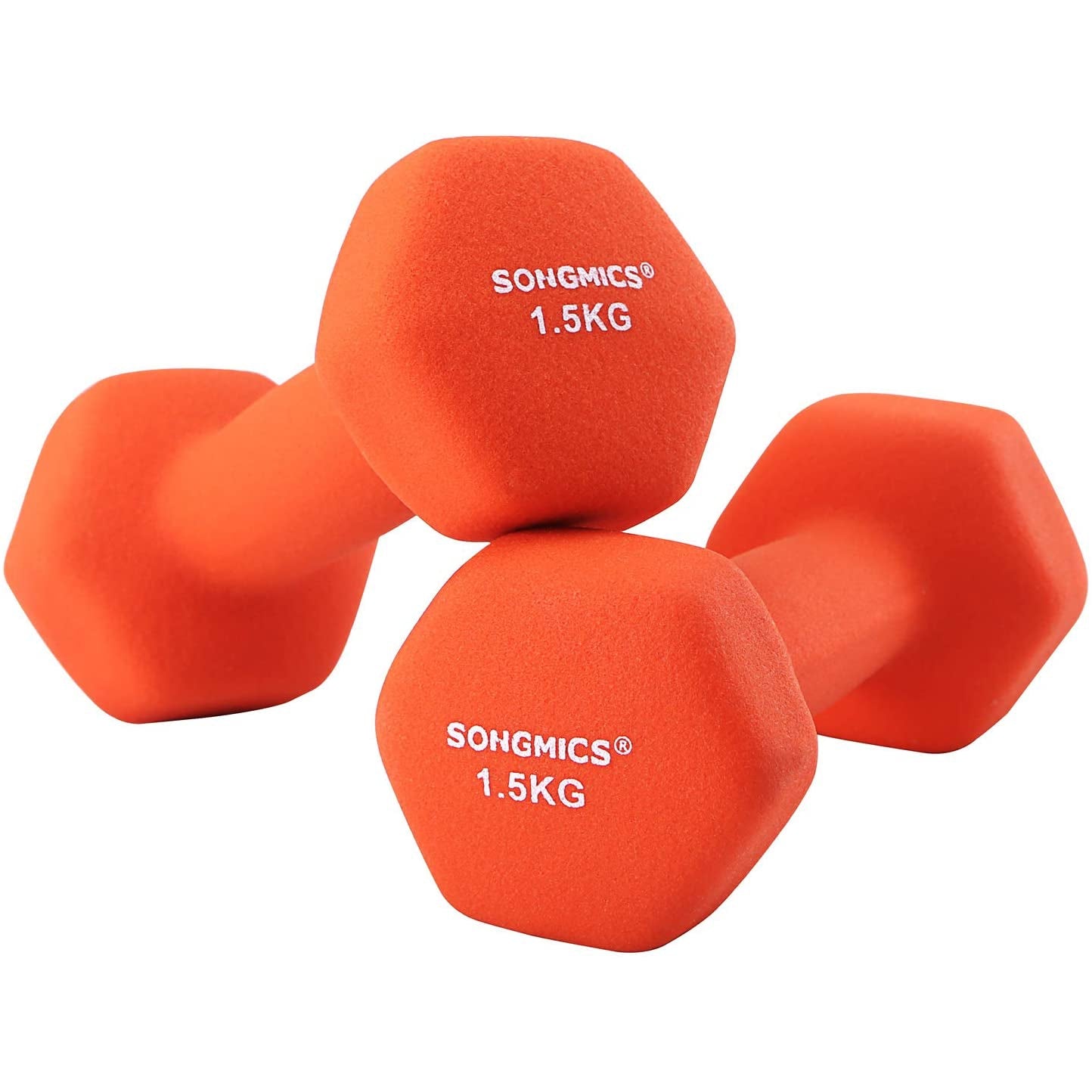 Set bučica 2 kom protuklizne 2 x 1,5 kg, narančaste | SONGMICS-vitahome.hr