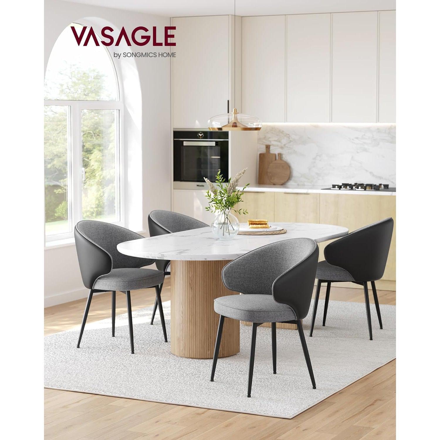 Set kuhinjskih stolica, 2 tapecirane blagovaonske stolice, tamno sive | VASAGLE-vitahome.hr
