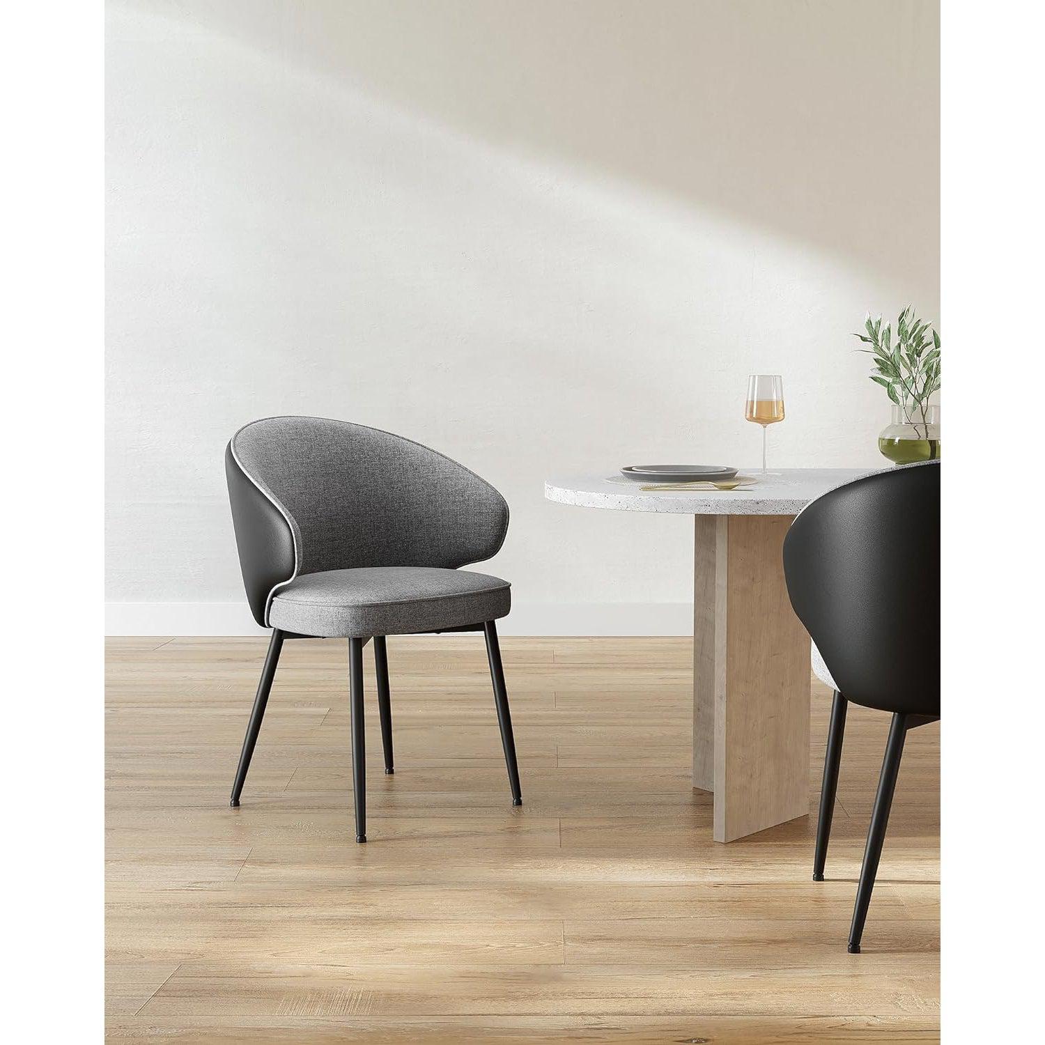 Set kuhinjskih stolica, 2 tapecirane blagovaonske stolice, tamno sive | VASAGLE-vitahome.hr