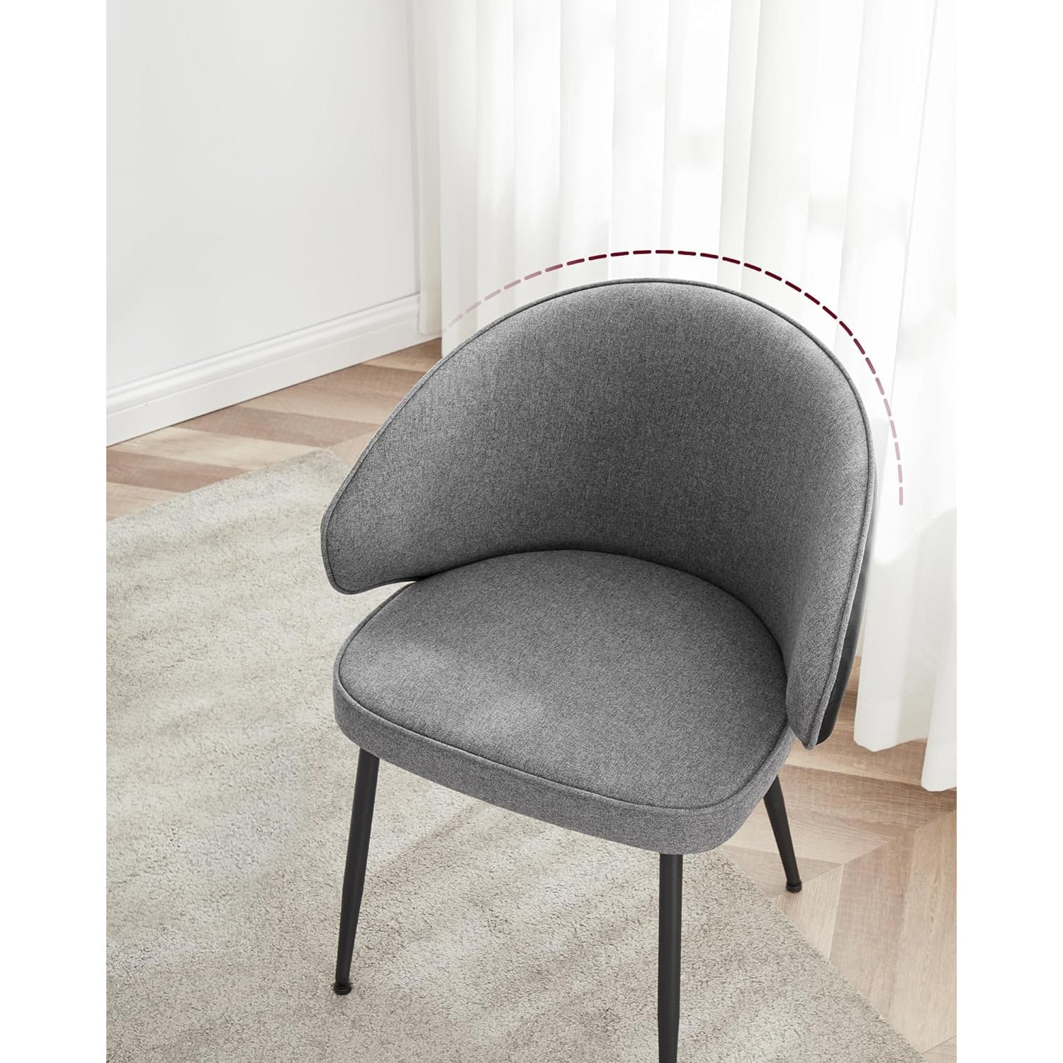 Set kuhinjskih stolica, 2 tapecirane blagovaonske stolice, tamno sive | VASAGLE-vitahome.hr