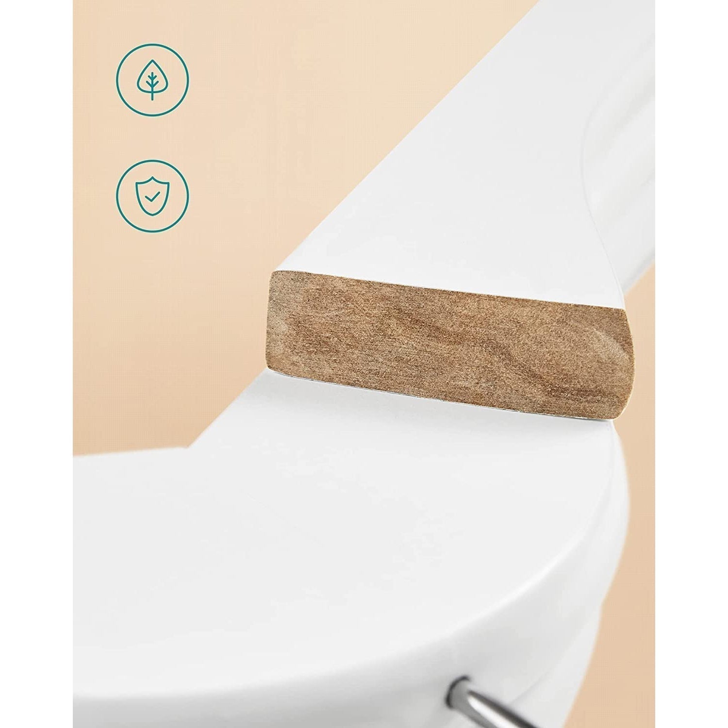 Set od 10 drvenih, protukliznih vješalica, standardnog oblika, bijele | SONGMICS-vitahome.hr