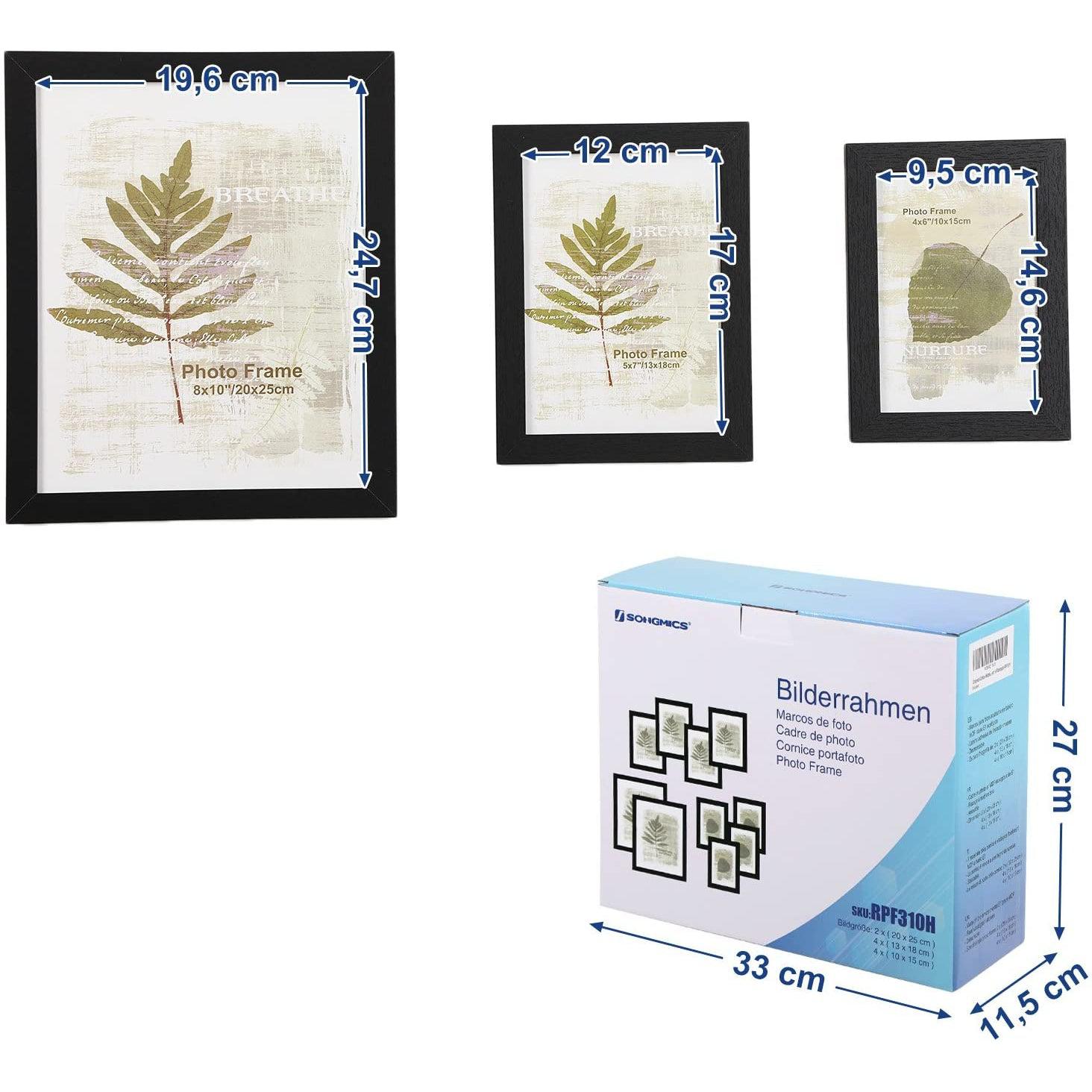 Set od 10 okvira za fotografije, crne boje | SONGMICS-vitahome.hr