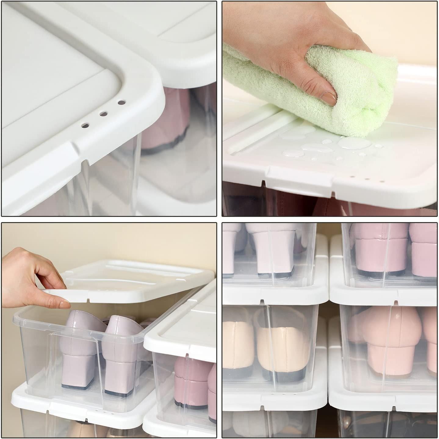 Set od 12 plastičnih kutija za pohranu, za cipele maksimalne veličine 41, prozirne | SONGMICS-vitahome.hr