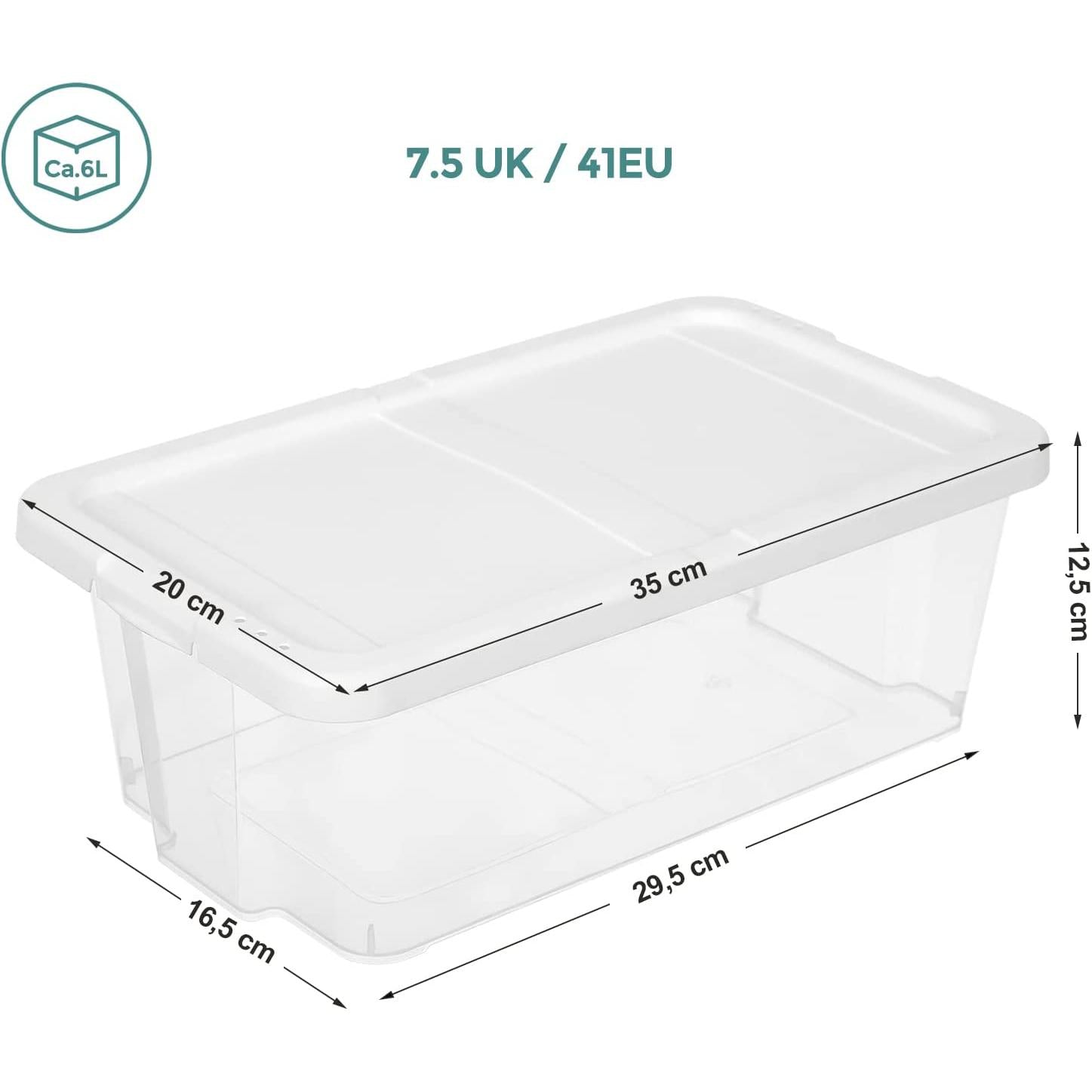 Set od 12 plastičnih kutija za pohranu, za cipele maksimalne veličine 41, prozirne | SONGMICS-vitahome.hr
