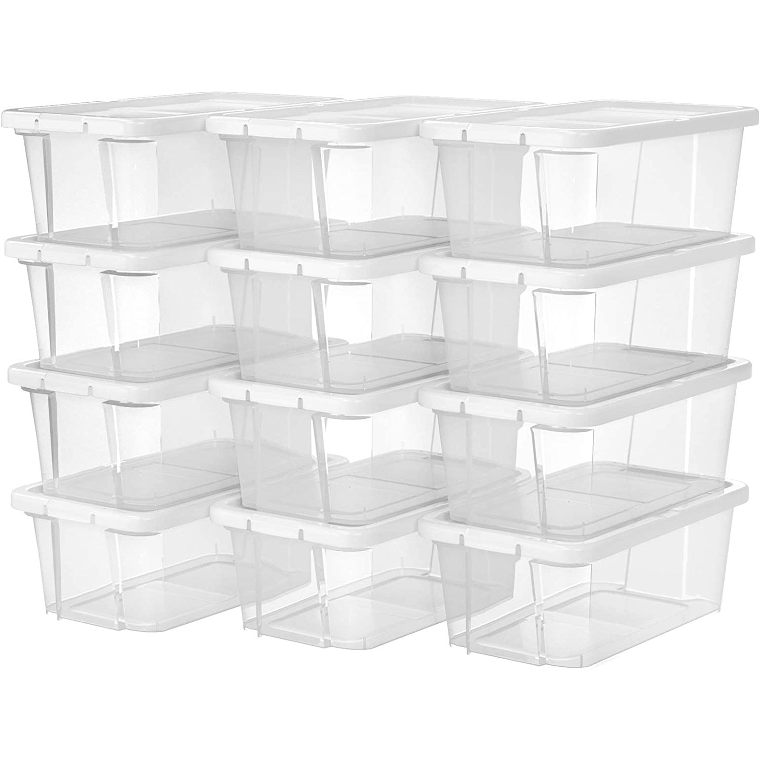 Set od 12 plastičnih kutija za pohranu, za cipele maksimalne veličine 41, prozirne | SONGMICS-vitahome.hr