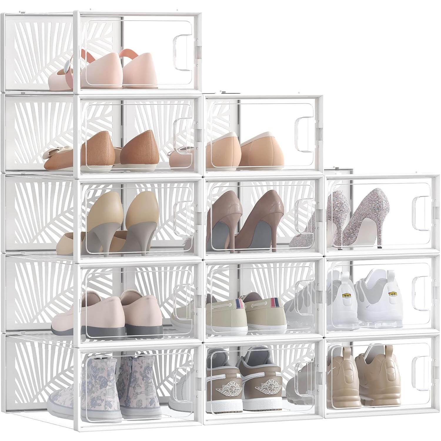 Set od 12 plastičnih, prozirnih kutija za obuću, 33,5 x 23 x 14 cm, bijele | SONGMICS-vitahome.hr