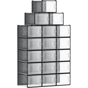 Set od 18 složivih kutija za cipele, dimenzije po kutiji 35 x 25,2 x 19 cm, crne | SONGMICS-vitahome.hr