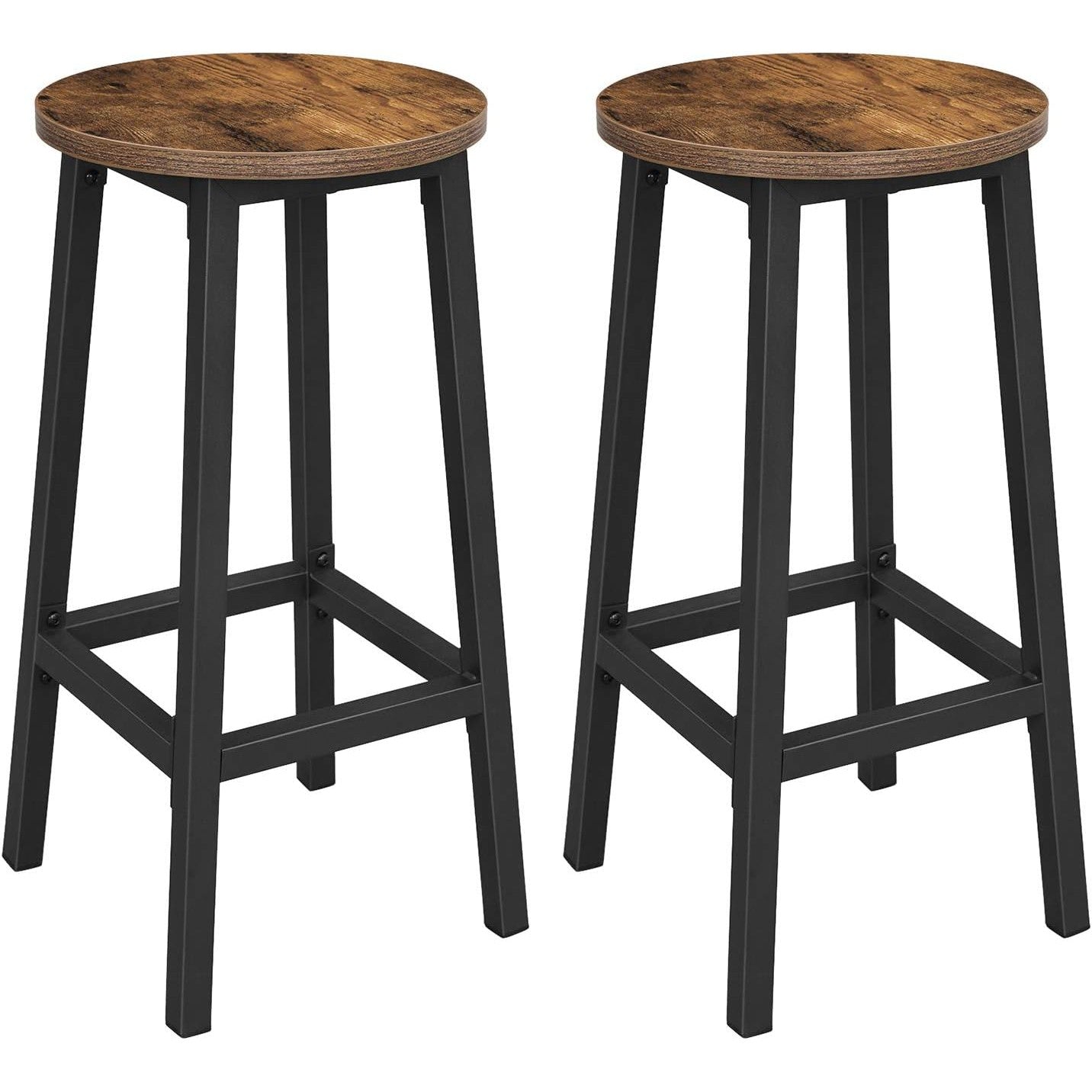 Set od 2 barske stolice, 65 cm visine, rustikalno smeđa i crna | VASAGLE-vitahome.hr